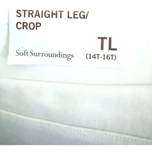 NWT Soft Surroundings White Sadie Scalloped Ankle Pants Size Tall L - Picture 2 of 7